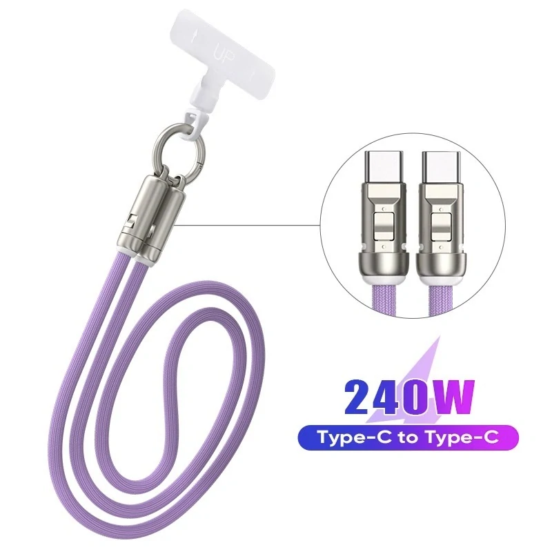 Crossbody popruh na mobil USB-C - Růžový