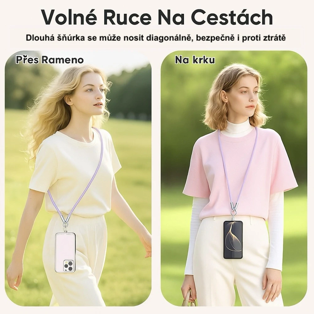 Crossbody popruh na mobil USB-C - Černý / RACE THE STREETS